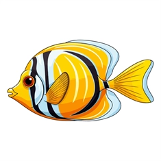 Butterfly Theme Fish Transparent Sticker
